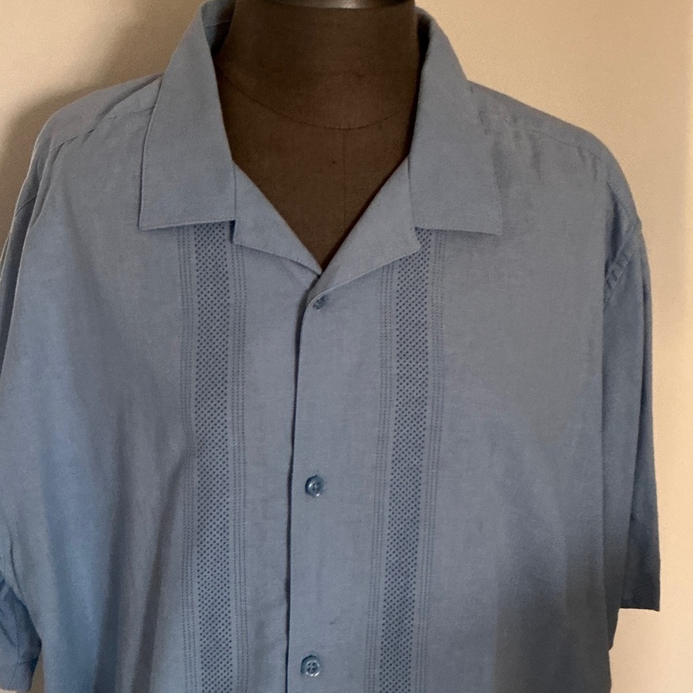 Cubavera Light Blue Casual Button Down Shirt